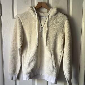 Rag & Bone Sherpa Fleece Hoodie in Eggshell size XS